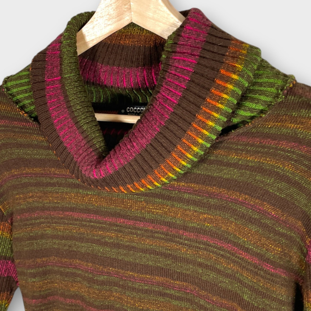 COCCOLE Cowl Neck Merino Wool Blend Sweater Womens LARGE Made in Italy - Picture 5 of 10